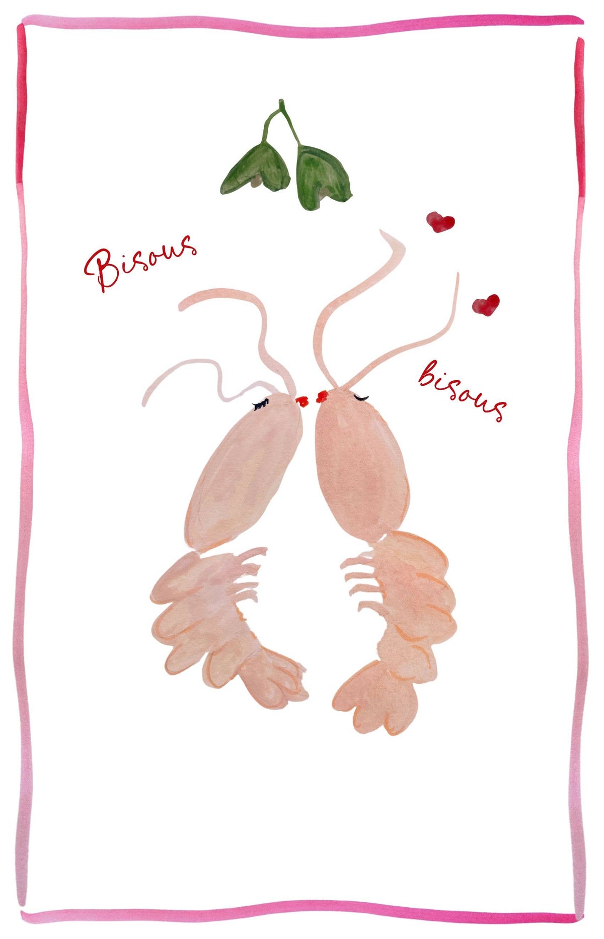 Bisous bisous - Linen Teatowel