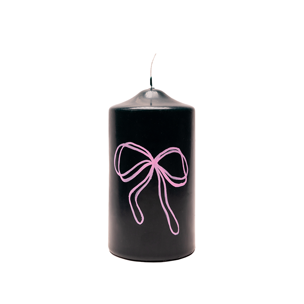 Hand-painted Bow Pillar Candle