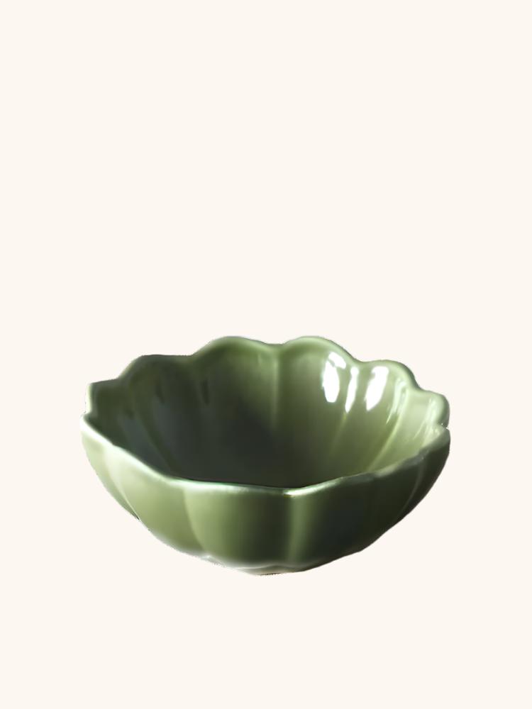 Scallop Small Dip Bowl Green