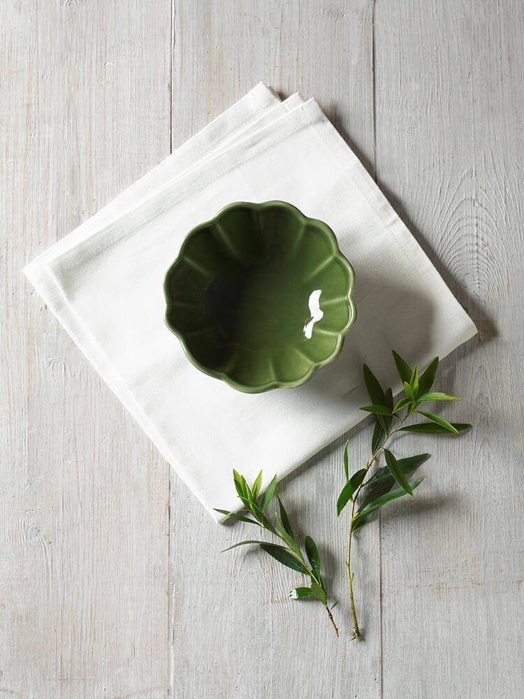 Scallop Small Dip Bowl Green